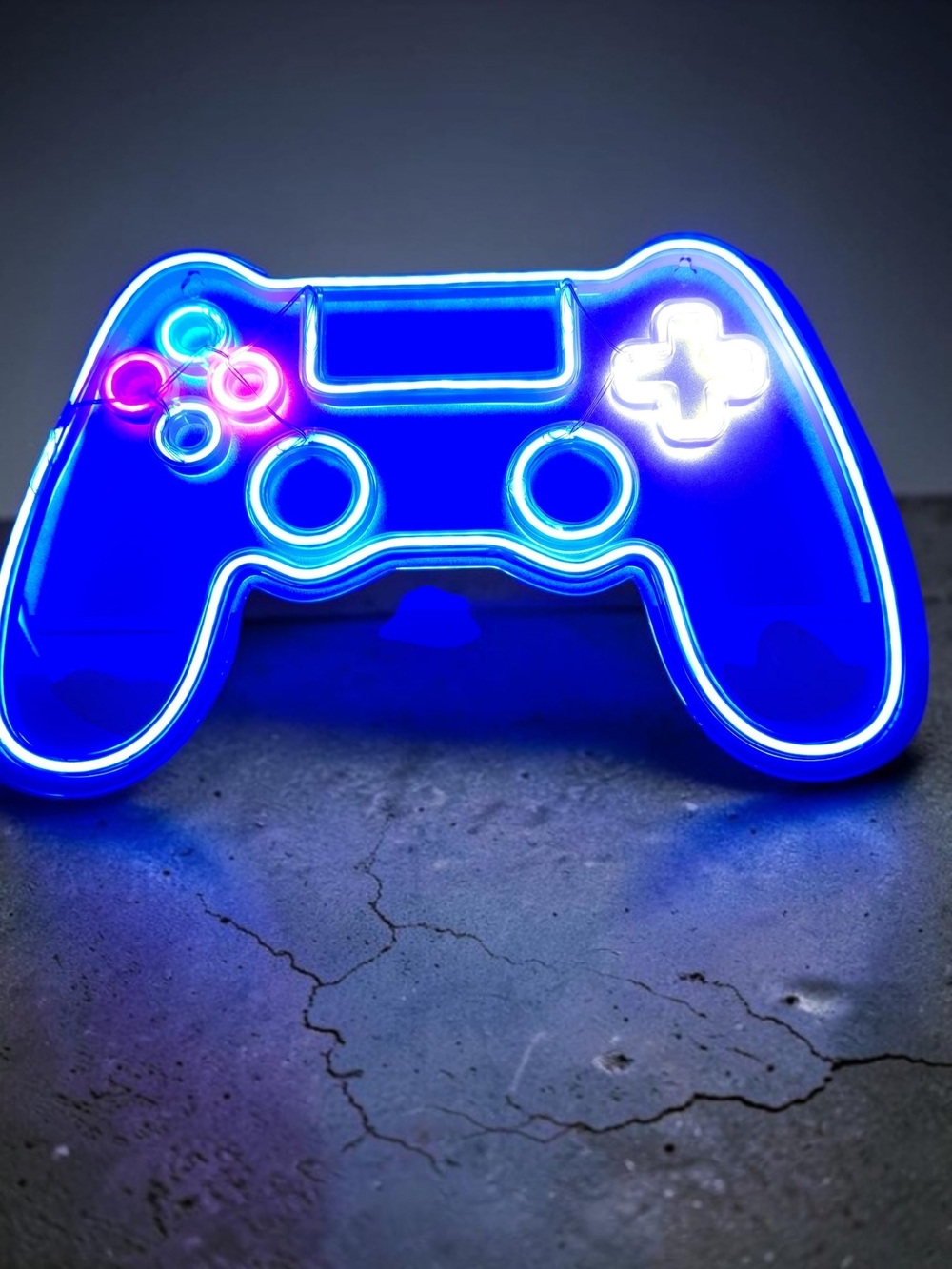 Blue Neon Game Controller LED Sign - Gaming Decor